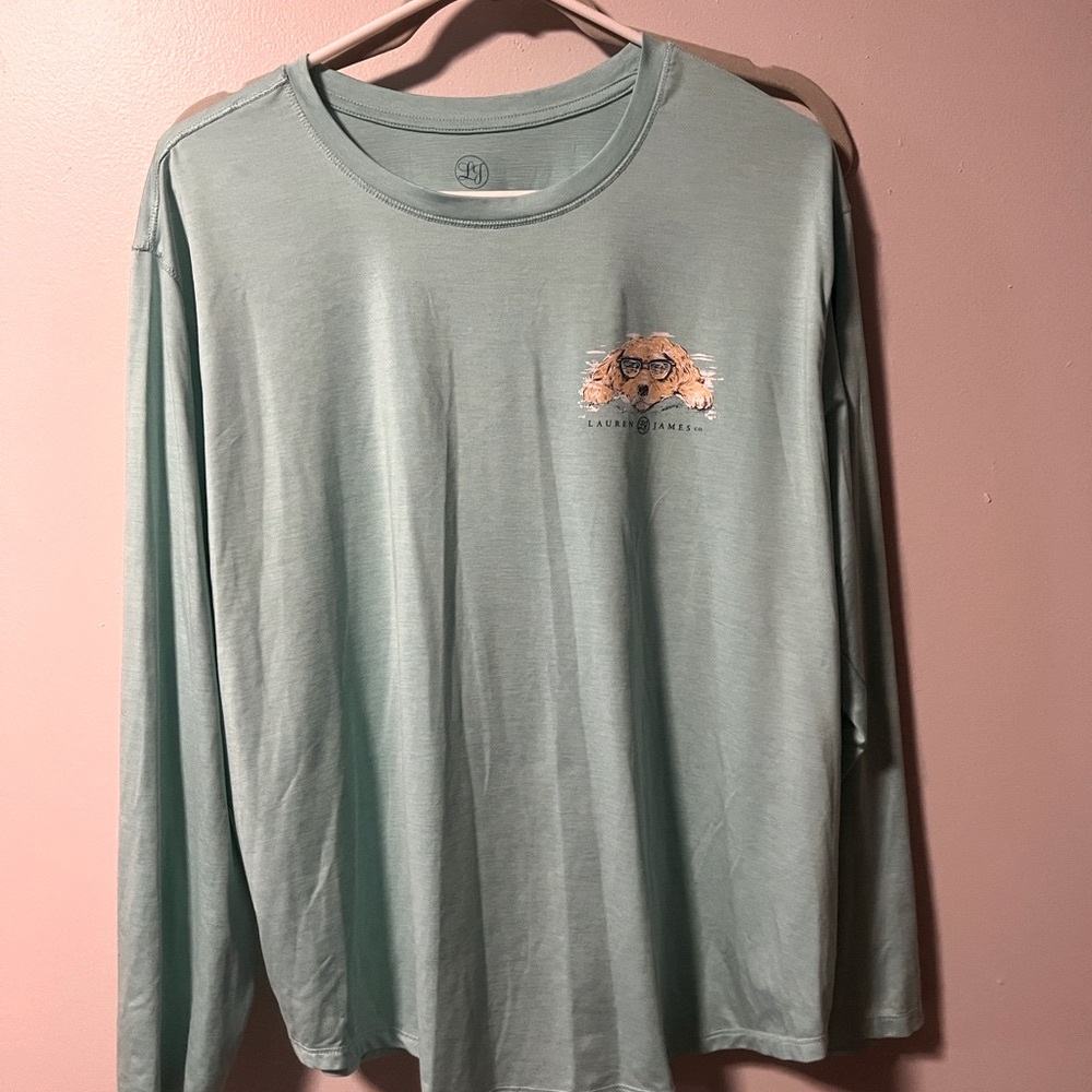 Lauren James Green Long Sleeve Sun Tee Boat shirt Shades & Sand